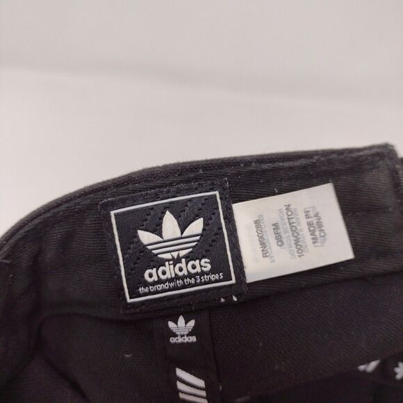 adidas Gold Trefoil Logo Black Slideback Hat Cap Adjustable Embroidered One Size - Picture 10 of 10